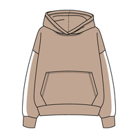 Drop Cut Fleece Hoodie with Paneled Sleeves