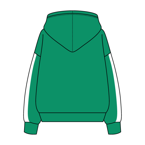 Drop Cut Fleece Hoodie with Paneled Sleeves