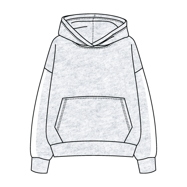 Drop Cut Fleece Hoodie with Paneled Sleeves
