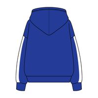 Drop Cut Fleece Hoodie with Paneled Sleeves