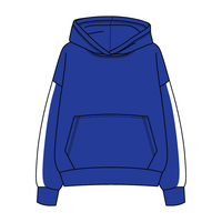 Drop Cut Fleece Hoodie with Paneled Sleeves