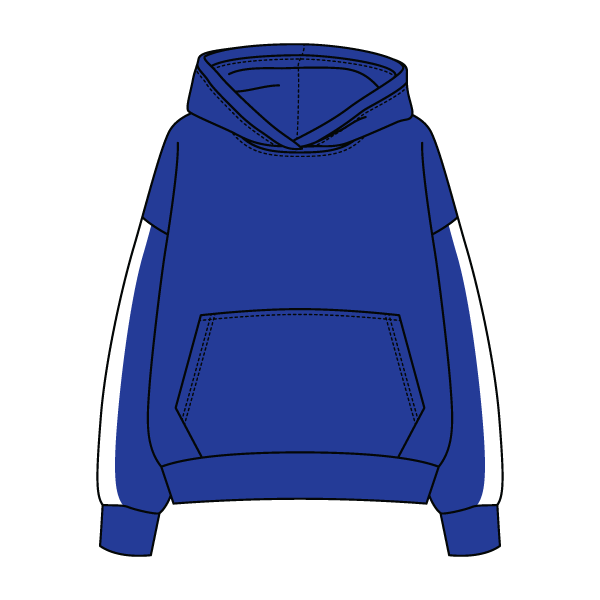 Drop Cut Fleece Hoodie with Paneled Sleeves