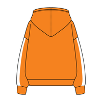 Drop Cut Fleece Hoodie with Paneled Sleeves