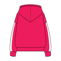 Drop Cut Fleece Hoodie with Paneled Sleeves