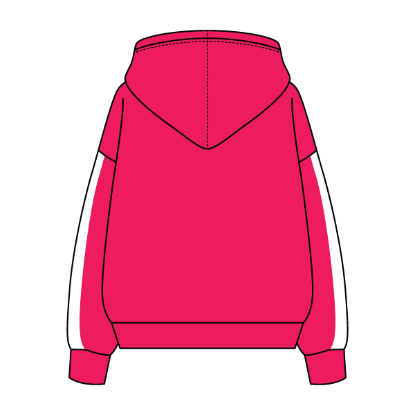 Drop Cut Fleece Hoodie with Paneled Sleeves