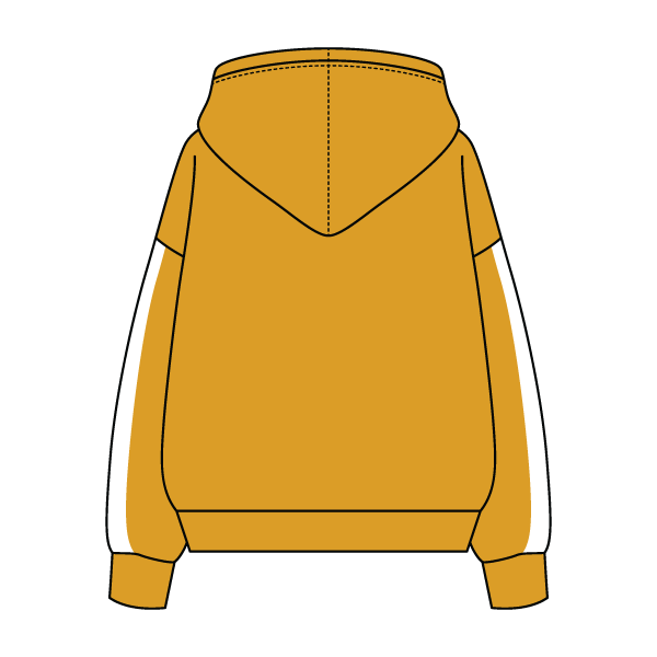 Drop Cut Fleece Hoodie with Paneled Sleeves