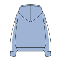 Drop Cut Fleece Hoodie with Paneled Sleeves
