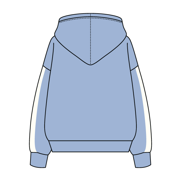Drop Cut Fleece Hoodie with Paneled Sleeves