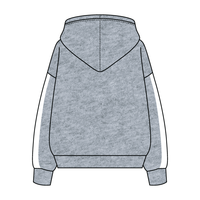 Drop Cut Fleece Hoodie with Paneled Sleeves