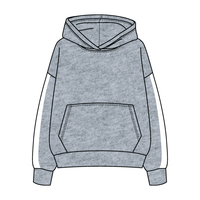 Drop Cut Fleece Hoodie with Paneled Sleeves