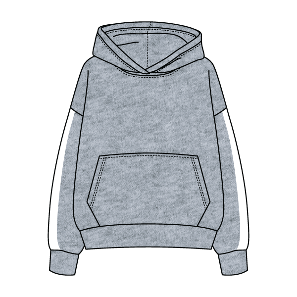 Drop Cut Fleece Hoodie with Paneled Sleeves