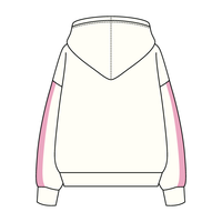 Drop Cut Fleece Hoodie with Paneled Sleeves