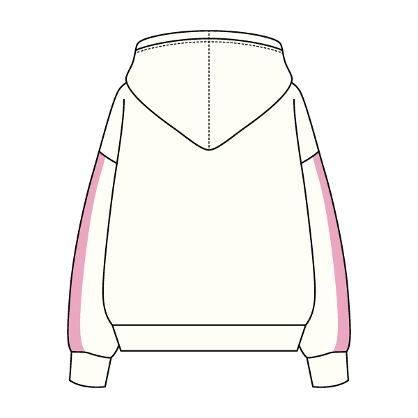Drop Cut Fleece Hoodie with Paneled Sleeves