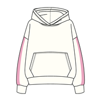 Drop Cut Fleece Hoodie with Paneled Sleeves