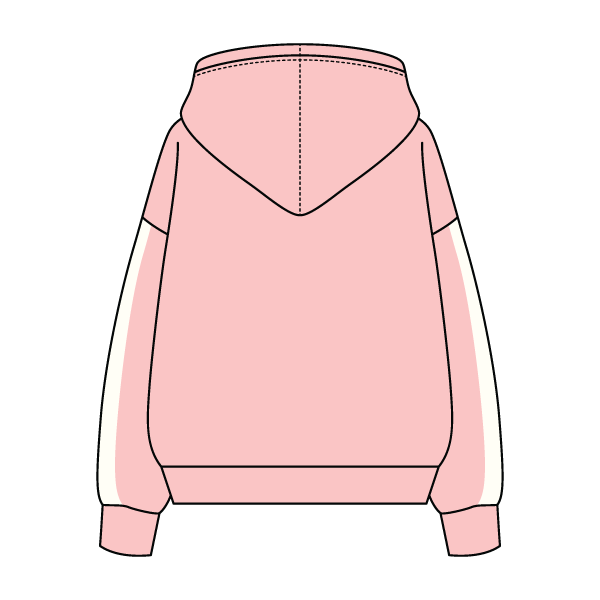 Drop Cut Fleece Hoodie with Paneled Sleeves