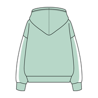 Drop Cut Fleece Hoodie with Paneled Sleeves