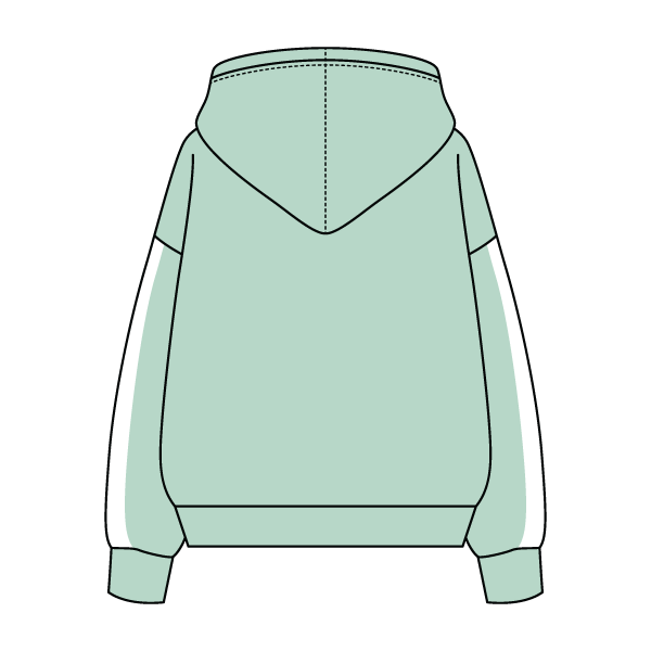 Drop Cut Fleece Hoodie with Paneled Sleeves