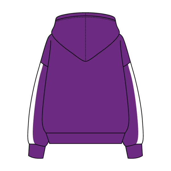 Drop Cut Fleece Hoodie with Paneled Sleeves