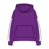 Drop Cut Fleece Hoodie with Paneled Sleeves