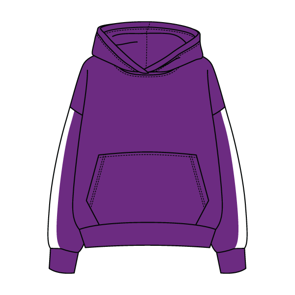 Drop Cut Fleece Hoodie with Paneled Sleeves