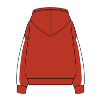 Drop Cut Fleece Hoodie with Paneled Sleeves
