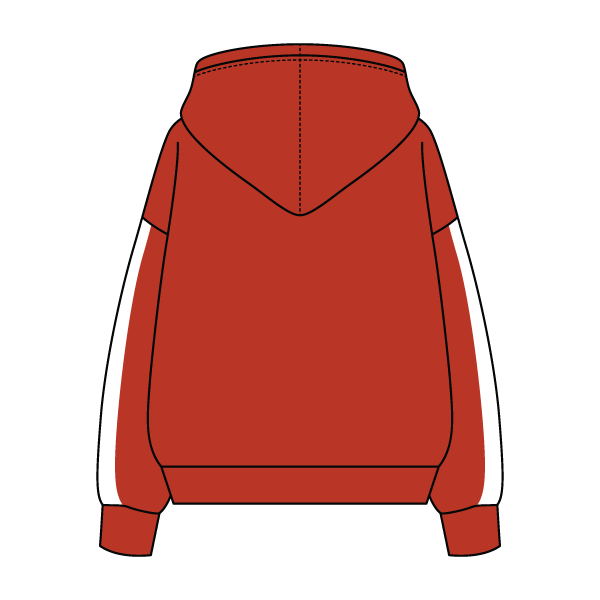 Drop Cut Fleece Hoodie with Paneled Sleeves