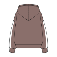 Drop Cut Fleece Hoodie with Paneled Sleeves