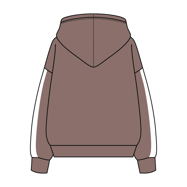 Drop Cut Fleece Hoodie with Paneled Sleeves