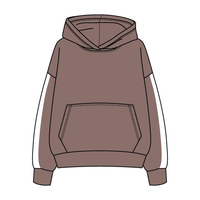 Drop Cut Fleece Hoodie with Paneled Sleeves