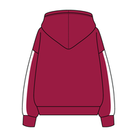 Drop Cut Fleece Hoodie with Paneled Sleeves