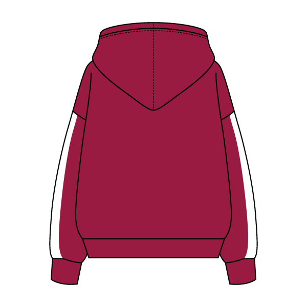 Drop Cut Fleece Hoodie with Paneled Sleeves