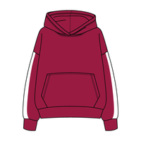 Drop Cut Fleece Hoodie with Paneled Sleeves