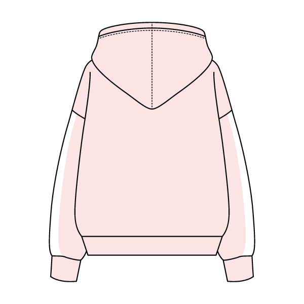 Drop Cut Fleece Hoodie with Paneled Sleeves