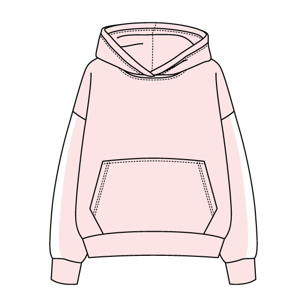 Drop Cut Fleece Hoodie with Paneled Sleeves