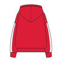 Drop Cut Fleece Hoodie with Paneled Sleeves