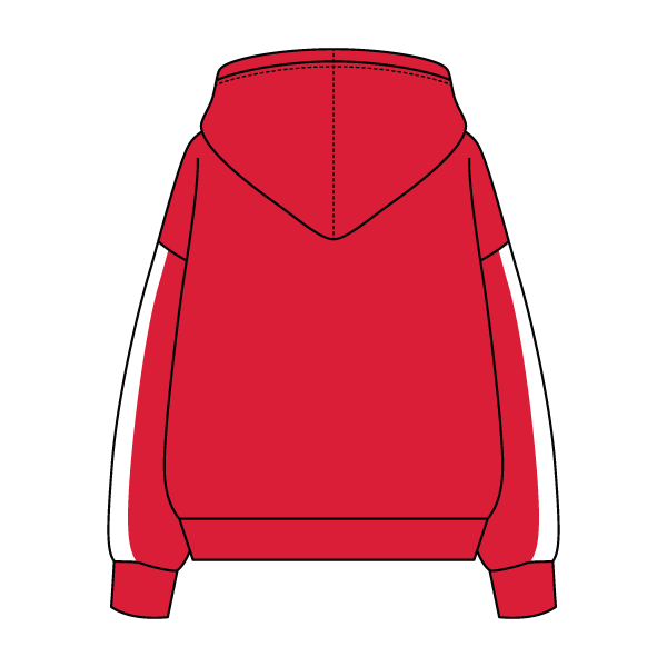 Drop Cut Fleece Hoodie with Paneled Sleeves