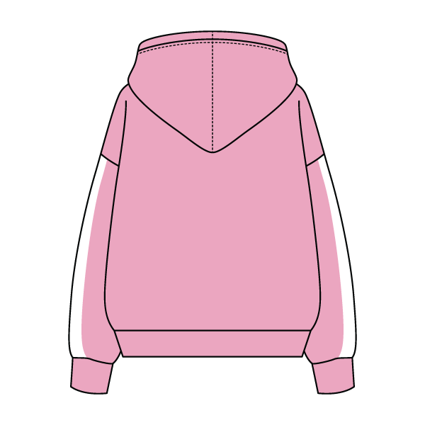 Drop Cut Fleece Hoodie with Paneled Sleeves