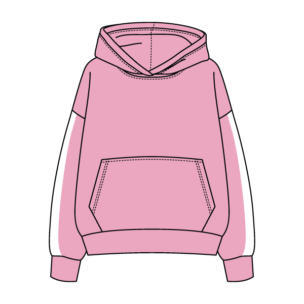 Drop Cut Fleece Hoodie with Paneled Sleeves