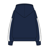 Drop Cut Fleece Hoodie with Paneled Sleeves