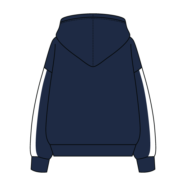 Drop Cut Fleece Hoodie with Paneled Sleeves