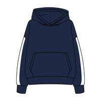 Drop Cut Fleece Hoodie with Paneled Sleeves
