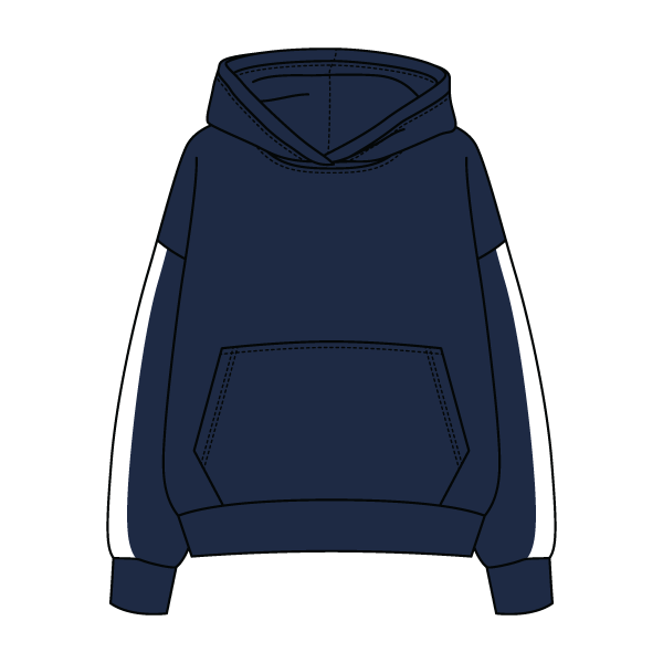 Drop Cut Fleece Hoodie with Paneled Sleeves