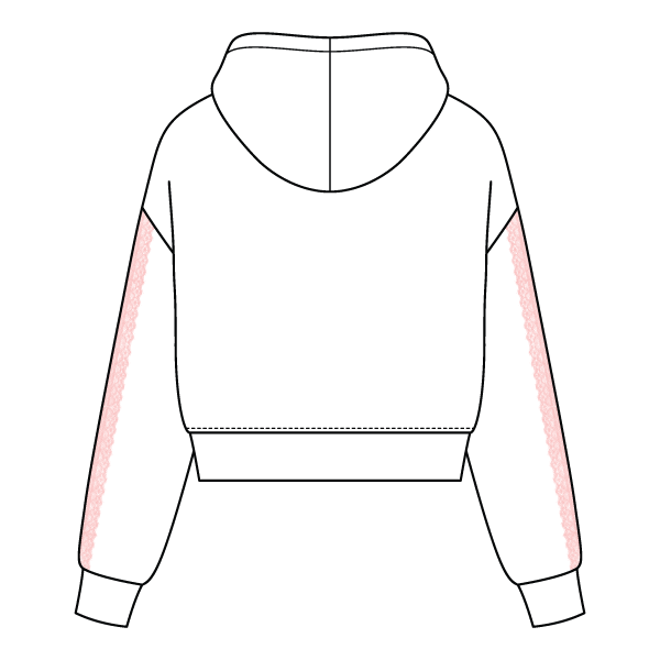 Drop Cut Pullover Hoodie With Lace Trim