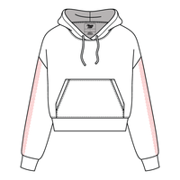 Drop Cut Pullover Hoodie With Lace Trim