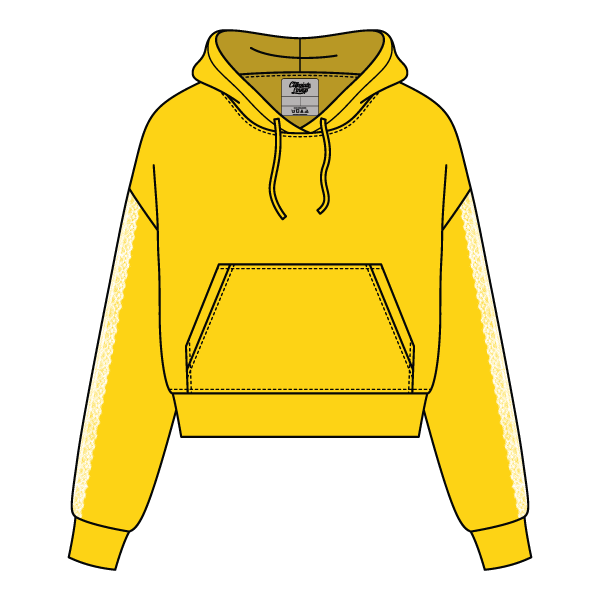 Drop Cut Pullover Hoodie With Lace Trim