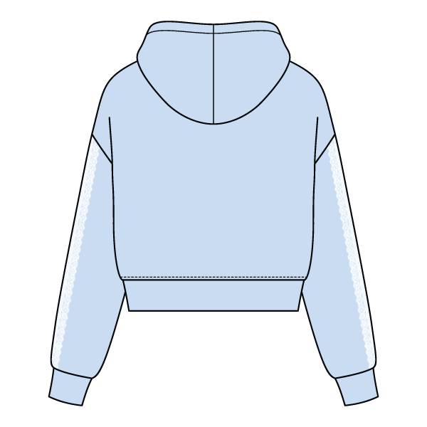 Drop Cut Pullover Hoodie With Lace Trim