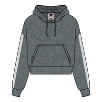 Drop Cut Pullover Hoodie With Lace Trim