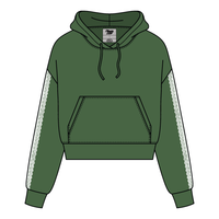 Drop Cut Pullover Hoodie With Lace Trim