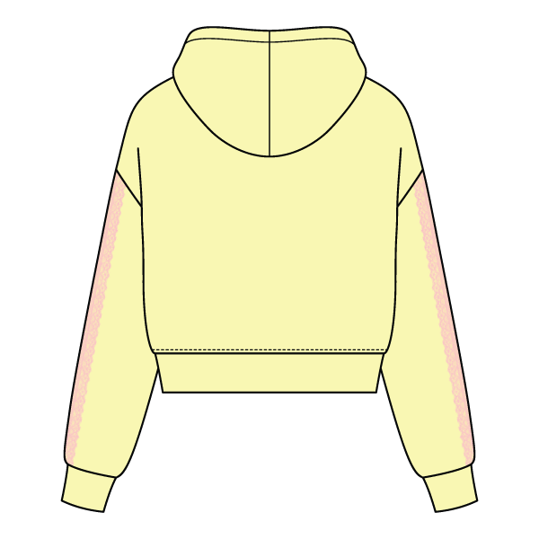 Drop Cut Pullover Hoodie With Lace Trim