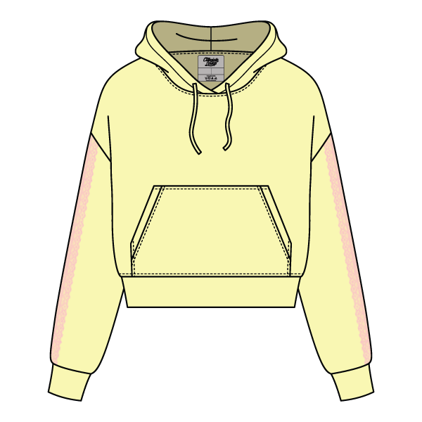 Drop Cut Pullover Hoodie With Lace Trim